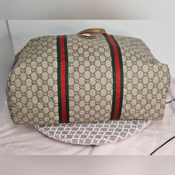 Gucci PVC Leather Sherry Line Tote Bag Duffle Bag - Picture 13 of 17